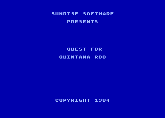 Quest for Quintana Roo title screen for Atari 5200